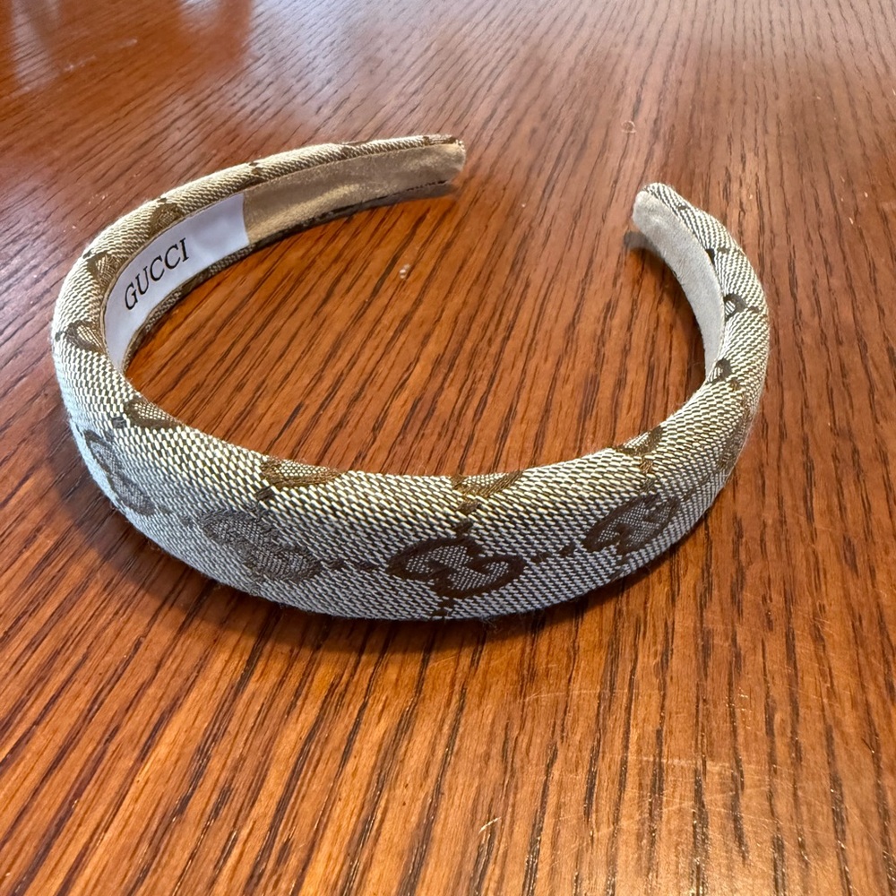 Designer Inspired Beige Patterned Headband